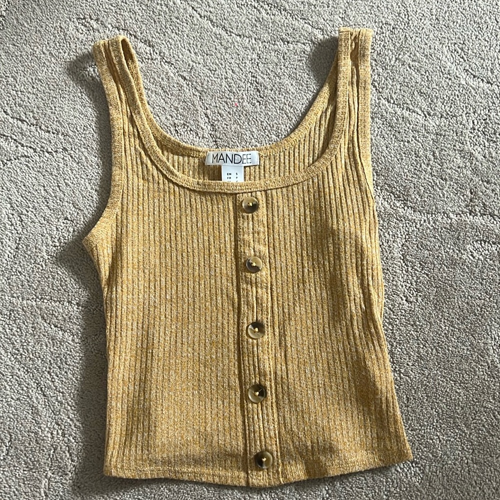 BRAND NEW!!! Mustard colored cropped tank top!!!